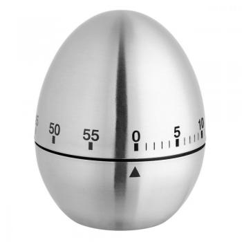 Timer analog pentru bucatarie egg, forma ou, otel inoxidabil, argintiu, tfa 38.1026