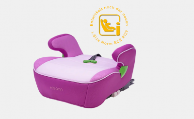 Inaltator auto junior isofix cu gurtfix i-size pixel berry, r129, osann