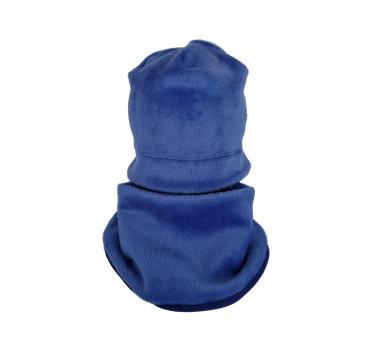 Set caciula cu guler fleece blue 48-50 cm