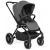 BabyGo - Carucior 3 in 1 Harmony Grey cu maner reglabil pe inaltime, cadru Black