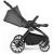 BabyGo - Carucior 3 in 1 Harmony Grey cu maner reglabil pe inaltime, cadru Black