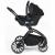 BabyGo - Carucior 3 in 1 Harmony Grey cu maner reglabil pe inaltime, cadru Black