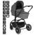 BabyGo - Carucior 3 in 1 Harmony Grey cu maner reglabil pe inaltime, cadru Black