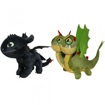 Set 2 jucarii din plus toothless 25 cm si zippleback, dragons, 20 cm