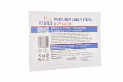 Pansament adeziv steril  Minut 6 cm x 8 cm