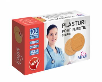 Plasturi post injectie Minut rotunzi 22mm, PVC  100buc