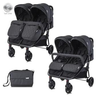 Carucior pentru gemeni duo, black