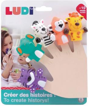 Ludi set 5 marionete deget „safari animals”