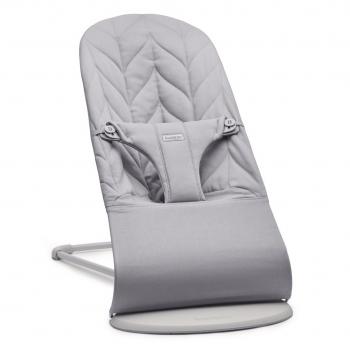 Babybjorn - balansoar bliss light grey cu aspect delicat de petala, tesatura matlasata