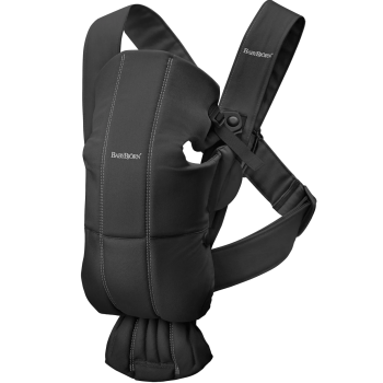 Babybjorn - marsupiu anatomic mini, cu pozitii multiple de purtare, black, tesatura-tricot