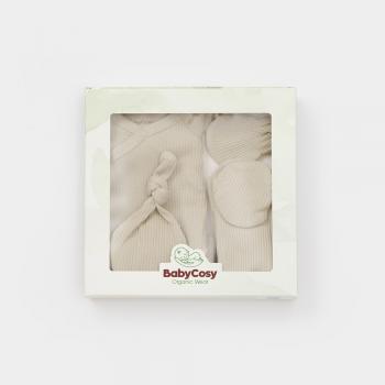 Cutie 4 piese pentru nou nascut - 100% bumbac organic - verde pal, babycosy