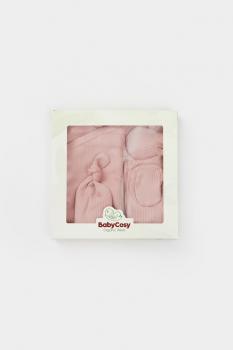 Cutie 4 piese pentru nou nascut - 100% bumbac organic - powder, babycosy