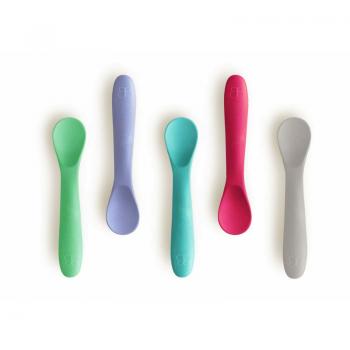 Set 5 lingurite, bbluv, spoon, silicon, textura moale, anti-bacteriene si non-alergice, fara bpa, pink