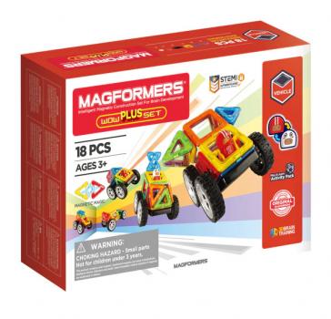 Set magnetic de construit- magformers wow plus, 18 piese