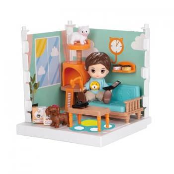 Casa de papusi cu figurine si accesorii – model camera de zi – little world