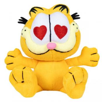 Jucarie din plus garfield cu inimioare, 25 cm asezat