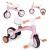 Bicicleta cu pedale 3 in 1 si roti ajutatoare ecotoys lc-v1359 - roz