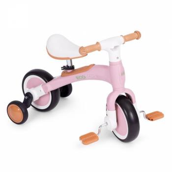 Bicicleta cu pedale 3 in 1 si roti ajutatoare ecotoys lc-v1359 - roz