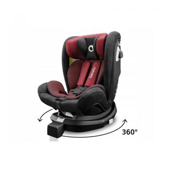 Scaun auto, Lionelo, Braam Burgundy, Pozitie de somn, Protectie laterala, Rotire 360 grade, 0-36 Kg, cu Isofix, Conform cu standardul european de securitate ECE R44/04, Rosu