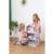 Casuta papusi, Free2Play, Din lemn, Dimensiune mare 70 x 24 x 70 cm, Construita pe 3 niveluri cu 3 camere, Accesorizata cu mobilier, Pink