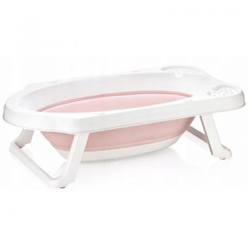 Cadita pliabila, Keeeper, Pentru bebelusi cu dop de scurgere, Maja, 82 x 48 x 23.5 cm, Nordic Pink