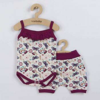 Set 2 piese, New Baby, Pentru vara, Include pantaloni scurti, body cu volanas, Marime 62, Din bumbac 100%, Little Girl