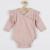 Set 2 piese, New Baby, Include body cu maneca lunga si volanas, pantaloni cu botosei, Marime 56, Din bumbac 100%, Practical Pink