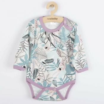 Body cu maneca lunga, New Baby, Cu capse, Marime 74, Din bumbac 100%, Rebel Lilac