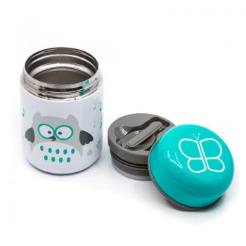 Termos, Bbluv, Food, Pentru alimente solide, Cu lingurita inclusa, 300 ml, BPA Free, Aqua