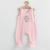 Set 5 piese, New Baby, Include Salopeta fara maneci, jacheta, body cu maneca lunga, caciulita, manusi, Marime 50, Din bumbac 100%, Classic Pink