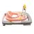 Premergator, New Baby, Cu panou si arcada cu jucarii, Cu roti din silicion, Inaltime reglabila, Conform cu standardul european de securitate EN1273:2020, Forest Kingdom Pink