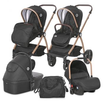 Carucior set 3 in 1, infinity, pana la 22 kg, black diamonds