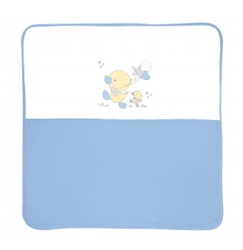 Patura bumbac bebe, za za, 90x90 cm, blue