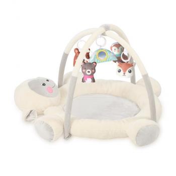 Saltea de activitate, play gym mary, material plusat, 95x95 cm, alb