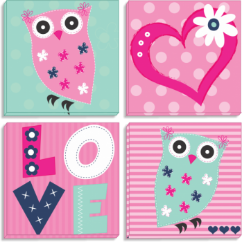 Set tablouri canvas Owl Friends