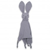 Jucarie textila, new baby, baby rabbit, pentru bebelusi, moale, din muselina, 100% bumbac,30x30 cm, grey