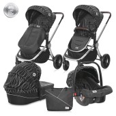 Carucior set 3 in 1, ramona, silver stripe