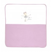 Patura bumbac bebe, za za, 90x90 cm, pink