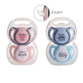 Set 2 suzete ortodontice din silicon + cutie sterilizare Minut Baby, 6+