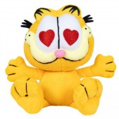 Jucarie din plus garfield cu inimioare, 25 cm asezat