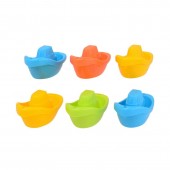 Set 6 barcute pentru baie, Happy World, 12 x 6 x 6 cm, 6 luni - 4 ani, Conform cu standardul de siguranta EN71, Multicolor