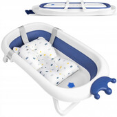 Cadita de baie cu dop de scurgere si pernita inclusa ricokids rk-280 - albastru